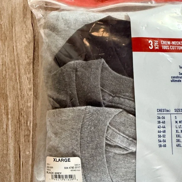 Stafford Premium Crews 3-Pack Short Sleeve Tees - Black & Gray - Picture 3 of 3